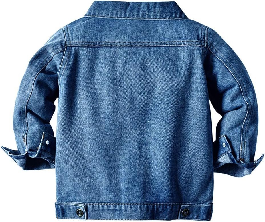 Toddler Kid Baby Boys Denim Jacket Long Sleeve Button Down Jeans Coat Cowboy Overcoat Hoodie Casual Outerwear - Image 2