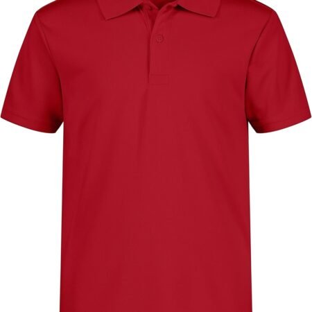 Boys' School Uniform Short Sleeve  Shirt, Button Closure, Moisture Wicking Performance Material