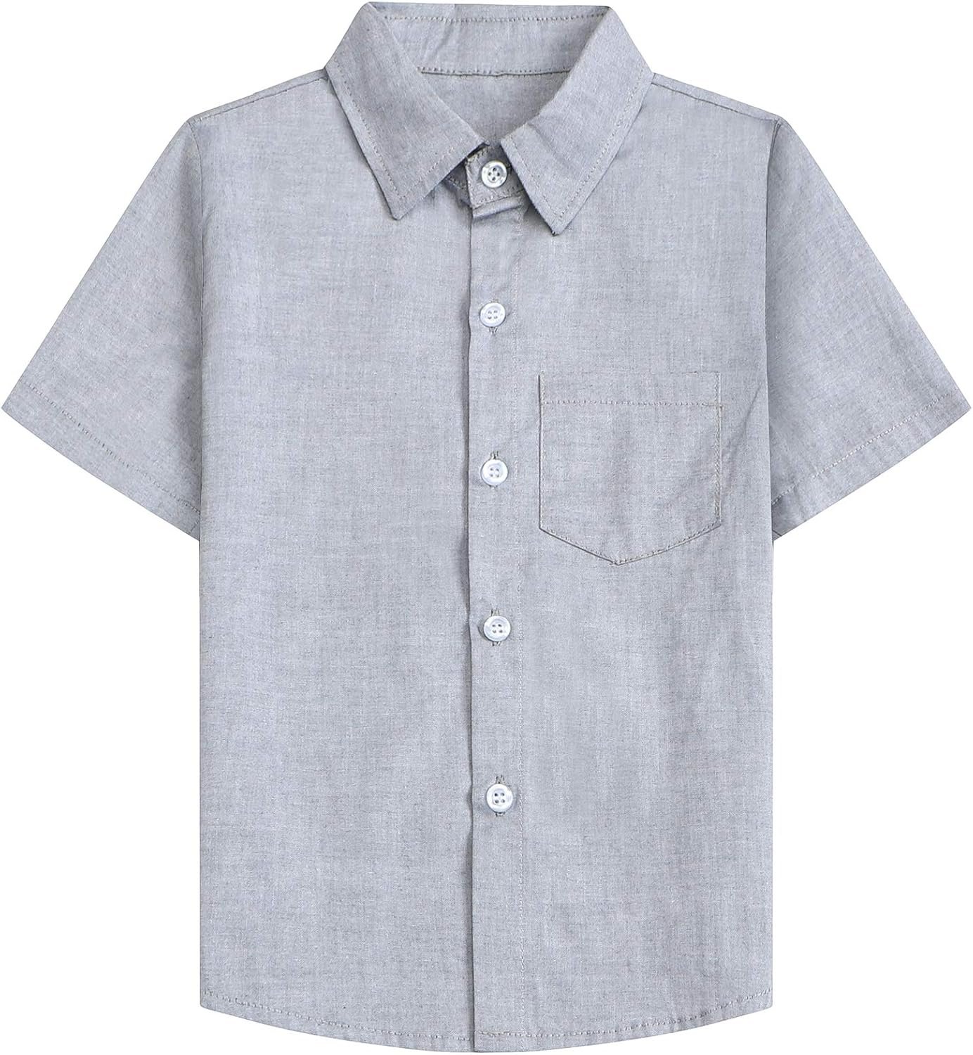 Mens & Boys Cotton Short Sleeve Casual Button Down Shirts, 12 Months - Men 2XL