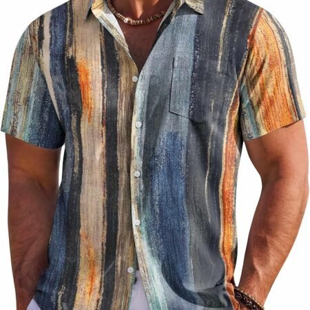 Men's Hawaiian Shirt Short Sleeve Floral Button Down Shirts Tropical Holiday Beach Shirts